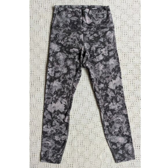 Lululemon Women's Size 6 Align Nulu Pant II 25" Floral Illusion Ice Grey - Picture 1 of 5